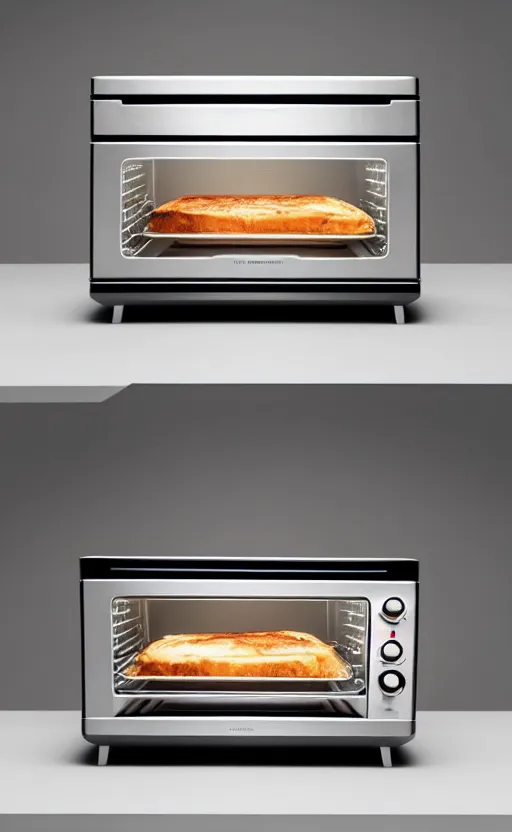 Prompt: a stylish electric toaster oven ; designed by marc newsom, zaha hadid, blonde, joseph and joseph, dieter rams ; natural materials ; industrial design ; behance ; le manoosh ; pinterest ; if design award ; reddot design award