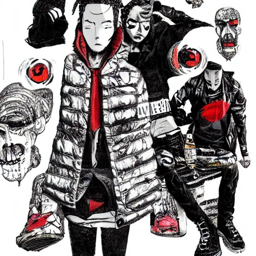 Image similar to balenciaga campaign in the style of dorohedoro