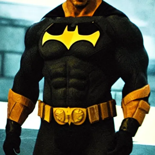 Prompt: Dwayne Johnson as batman