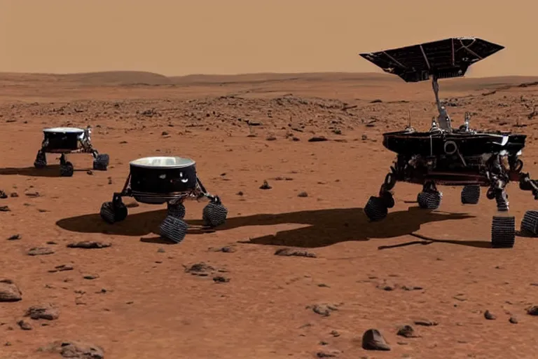 Prompt: astronauts in buggy on Mars.