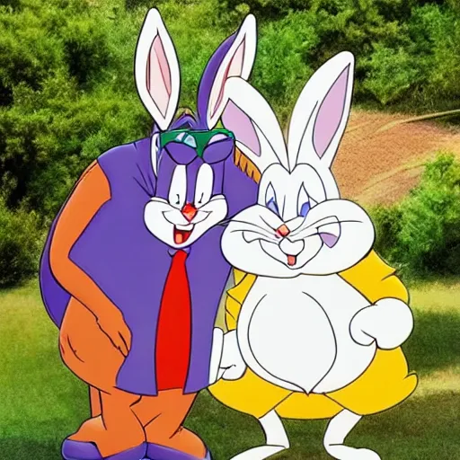 Image similar to bugs bunny as big chungus in real life