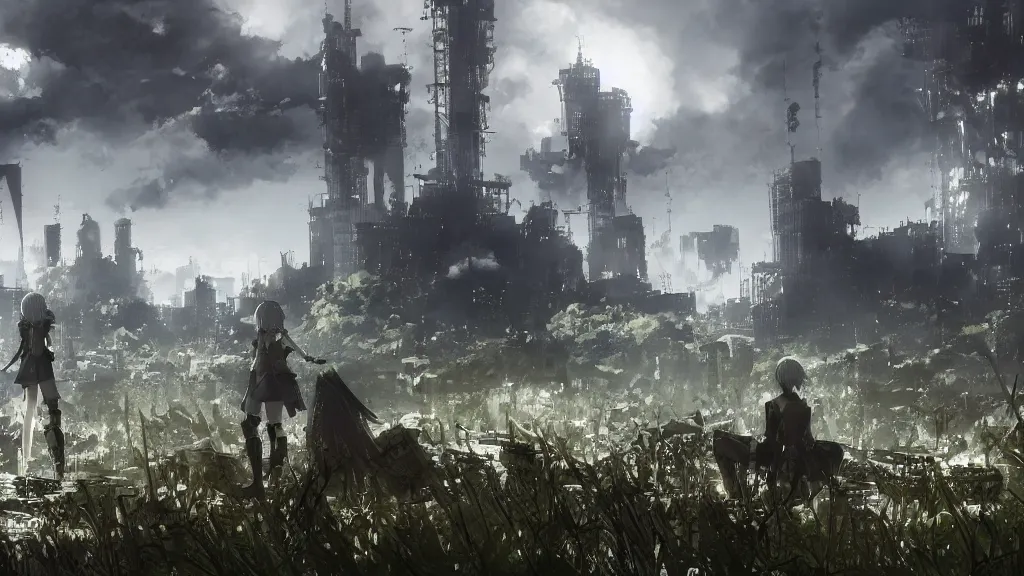 Image similar to Nier Automata landscape