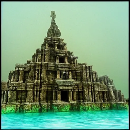 Image similar to underwater temple, james turrel,