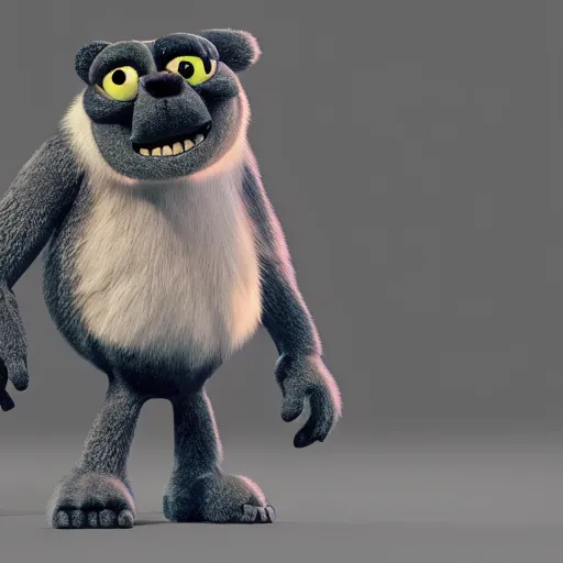 Prompt: a furry monster Pixar render