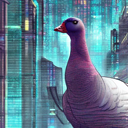 Image similar to cyberpunk goose