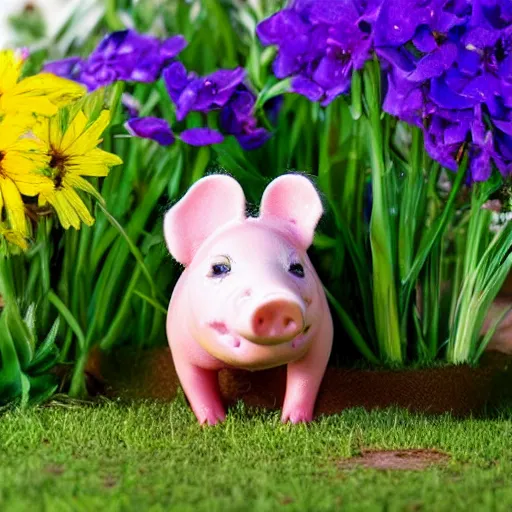 Cute Piggy Sleeping, Fairy Garden, Mini Pig, Miniature Pig, Tiny Pig