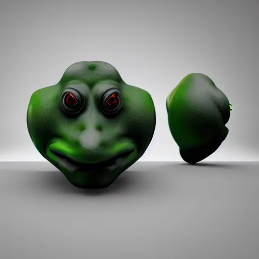 Image similar to a green frog mask with a black background, a raytraced image by Michelangelo, zbrush central, hypermodernism, 8k 3d, zbrush, #vfxfriday