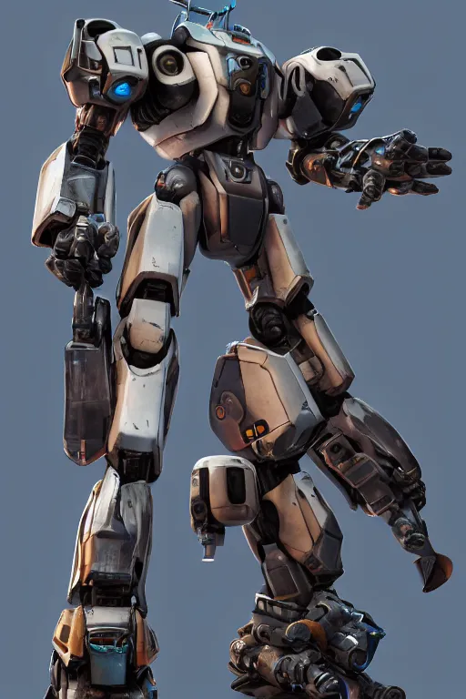 Image similar to mechwarrior 5 : mercenaries mech megaman transformer robot boss tank engine game octane render, 4 k, hd 2 0 2 2 3 d cgi rtx hdr style chrome reflexion glow fanart, global illumination ray tracing hdr fanart arstation by ian pesty by jesper ejsing pixar and disney unreal zbrush central hardmesh