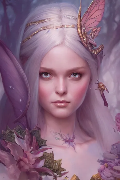 Image similar to fairy princess, highly detailed, d & d, fantasy, highly detailed, digital painting, trending on artstation, concept art, sharp focus, illustration, art by artgerm and greg rutkowski and magali villeneuve