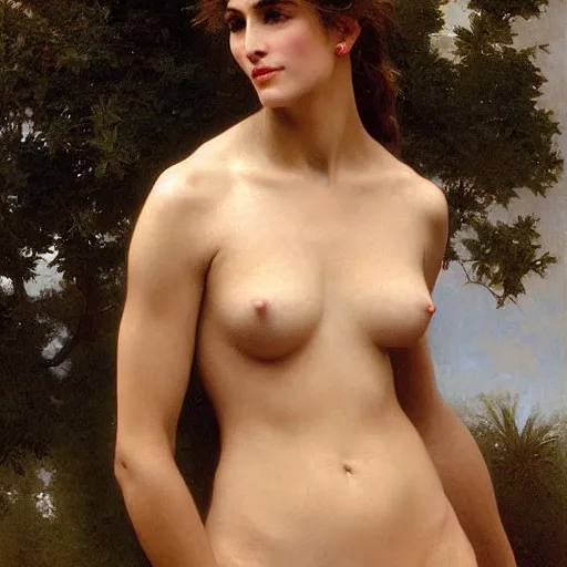 Prompt: Painting of Cindy Crawford. Art by william adolphe bouguereau. During golden hour. Extremely detailed. Beautiful. 4K. Award winning.