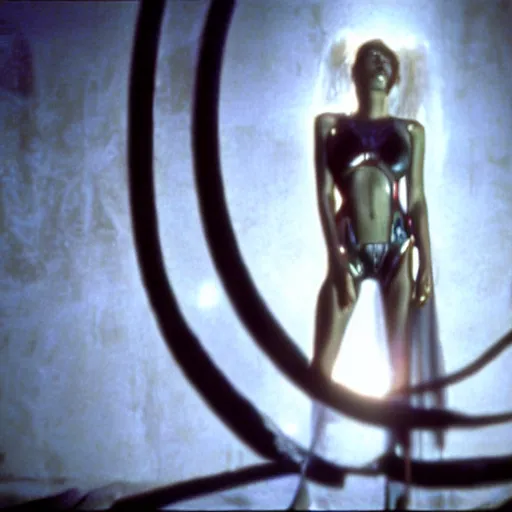 Prompt: movie still of angel cyborg, cinematic composition, cinematic light, criterion collection, by david lynch