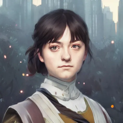 Image similar to Portrait of arya stark in modern tokyo, elegant, digital painting, highly detailed, fantasy, artstation, concept art, smooth, sharp focus, illustration, art by artgerm and greg rutkowski and alphonse mucha
