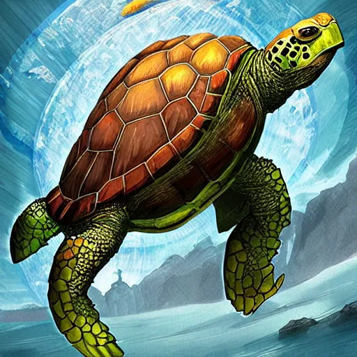 Image similar to World Turtle, epic fantasy art