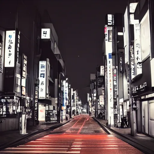 Prompt: tokyo street, lighting, dark sky