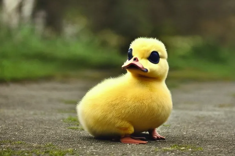 Prompt: real life psyduck pokemon, cute!!!, heroic!!!, adorable!!!, playful!!!, chubby!!! fluffly!!!, happy!!!, cheeky!!!, mischievous!!!, ultra realistic!!!, spring time, slight overcast weather, golden hour, sharp focus