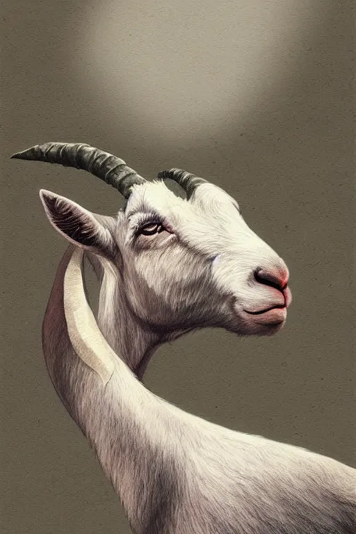 Image similar to illustration of a goat, art by lixin yin