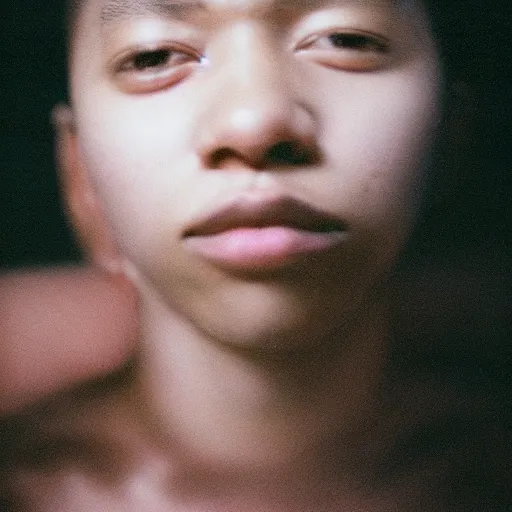 Prompt: realistic photoshooting for a new acne studio lookbook, color film photography, close up, photo of a woman, photo in style of tyler mitchell, long exposure, grainy, 3 5 mm,