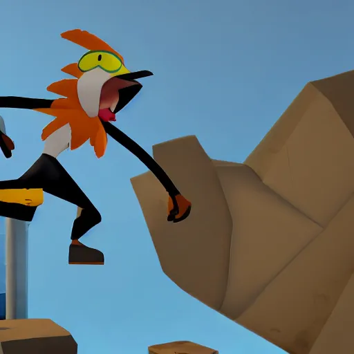 Prompt: Road Runner as a character in Human Fall Flat