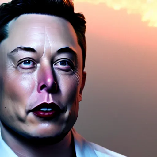 Image similar to 3d Elon Musk, octane render