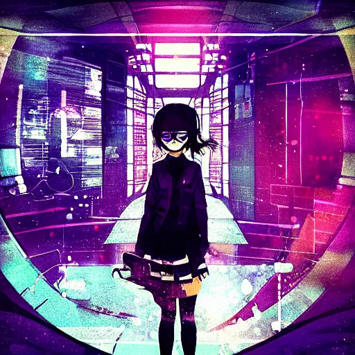 Image similar to Frequency indie album cover, luxury advertisement, indigo filter, blue and black colors. highly detailed post-cyberpunk sci-fi close-up schoolgirl in asian city in style of cytus and deemo, mysterious vibes, by Ilya Kuvshinov, by Greg Tocchini, nier:automata, set in half-life 2, beautiful with eerie vibes, very inspirational, very stylish, with gradients, surrealistic, dystopia, postapocalyptic vibes, depth of field, mist, rich cinematic atmosphere, perfect digital art, mystical journey in strange world, beautiful dramatic dark moody tones and studio lighting, shadows, bastion game, arthouse