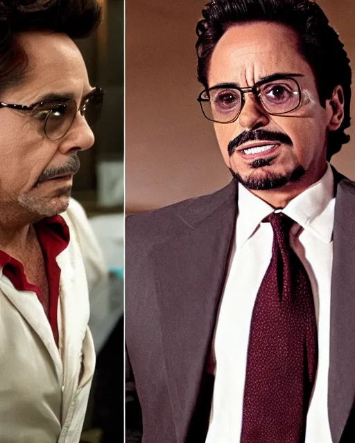 Image similar to danny devito as patrick bateman as tony stark in iron man