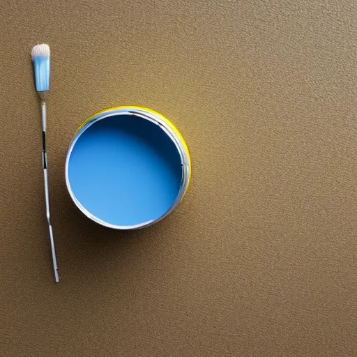 Image similar to can of paint, minimal, modern, solid colors, yellow