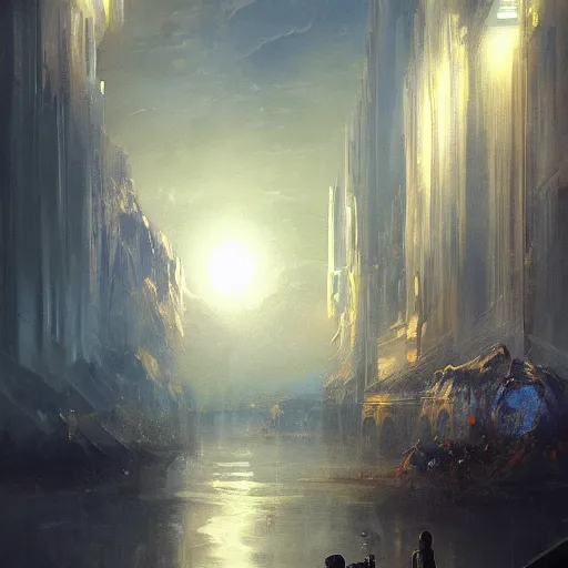 Image similar to Masterpiece Art by world famous artist demo. Matte painting. Oil on canvas. Digital art. Fantastic intriguing mysterious lighting. Glorious. Trending on artstation. Visions. Visionary. Immensity.