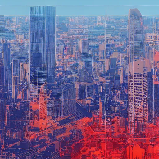 Image similar to Saigon Cityscape. Vietnam colorscheme. Vietnam flag. Clean and simple. Trending on Artstation. 8k resolution.