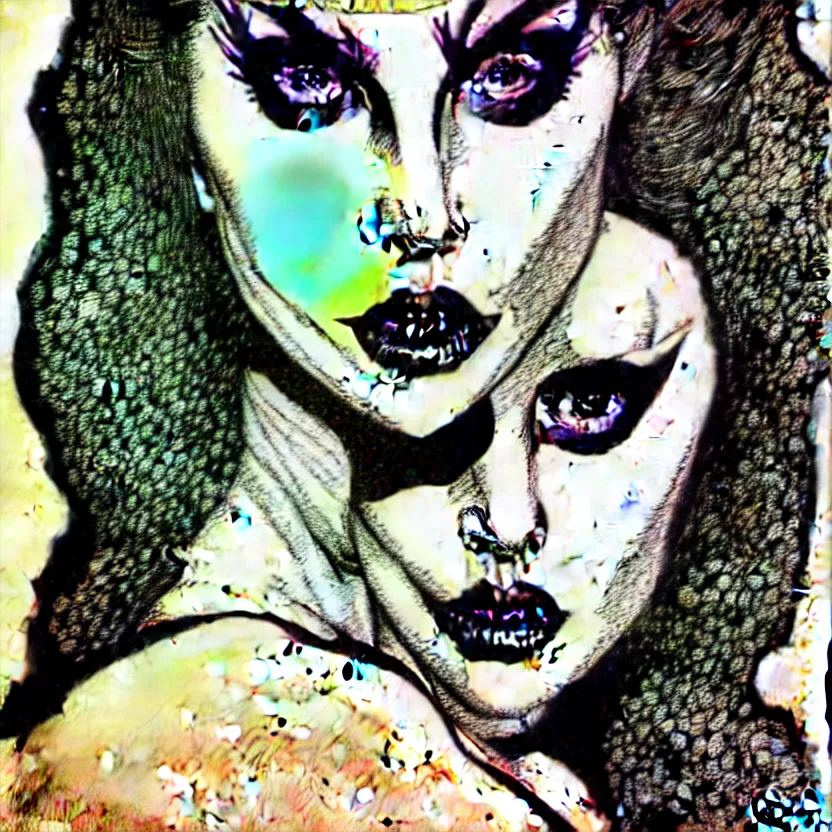 Image similar to portrait of lady gaga in the style of marc silvestri pen and ink drawing, high detail