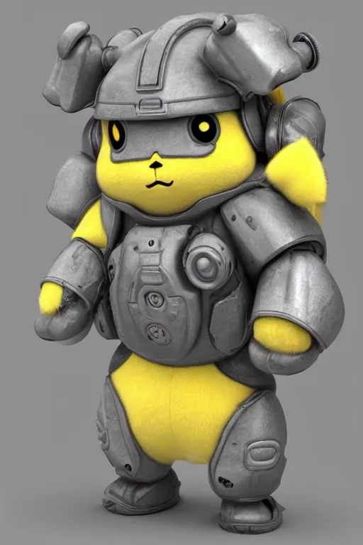 Prompt: portrait of fluffy! pikachu in starcraft glossy terran marine power armor, concept art by wayne reynolds, high quality 3 d render hyperrealist very cute muted color highly detailed, intricate, substance material, vray smooth, soft indoor light, low angle, uhd 8 k, sharp focus, cgsociety