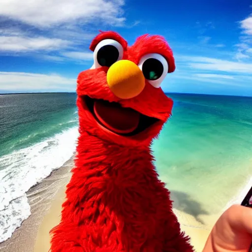 elmo taking a selfie, iphone 6 s, beach, | Stable Diffusion | OpenArt