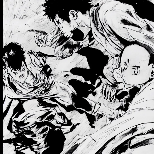 Prompt: akira and tetsuo fight