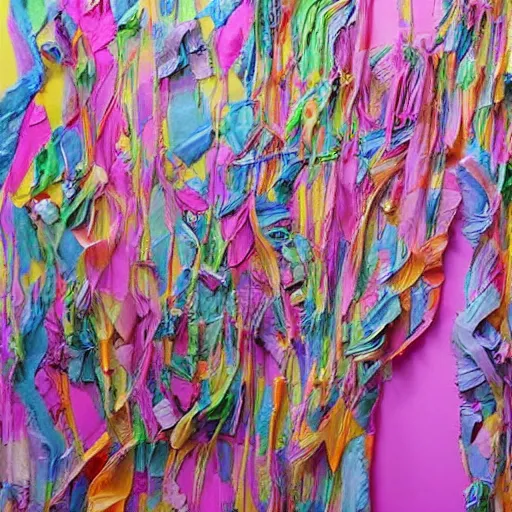 Prompt: a wedding backdrop that is made out of silk paper, an abstract sculpture by carol bove, trending on pinterest, interactive art, made of silk paper, maximalist, artwork, photograph by justin currie, tumblr contest winner, art brut, lighthearted, seapunk