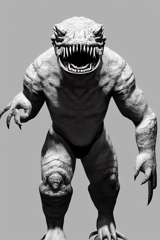 Prompt: Renekton from League of Legends, photorealistic full body, studio lighting, white ambient background, highly detailed