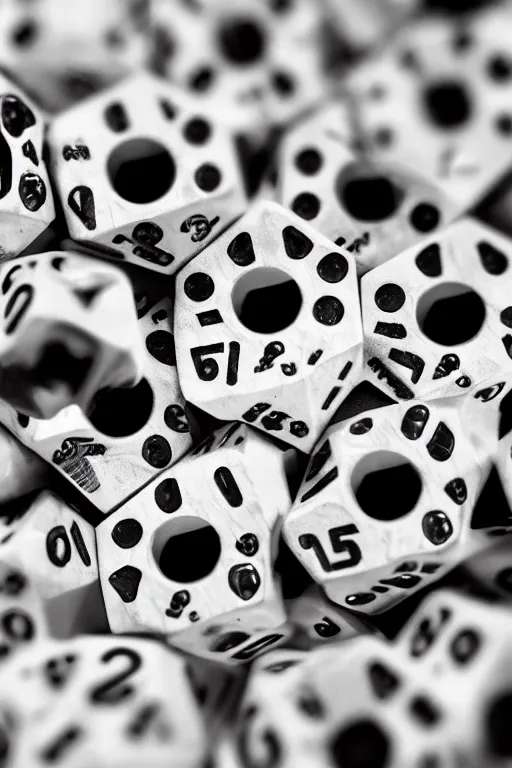 Image similar to closeup photographyof a mutated and futuristic Twenty sided dice, bokeh, sharp focus, intricate, highly detailed, 8k, cinematic, sharp focus