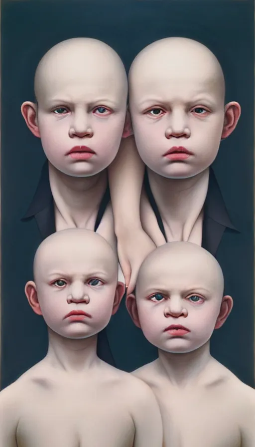 Image similar to the two complementary forces that make up all aspects and phenomena of life, by Gottfried Helnwein