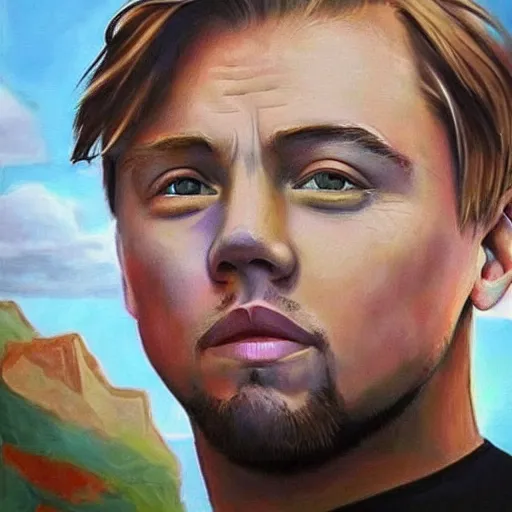 Image similar to el rubius painted by Leonardo DiCaprio