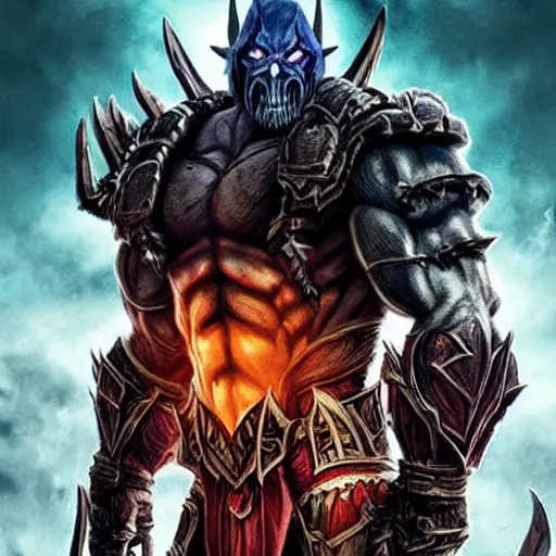 Image similar to ryan reynolds world of warcraft death knight movie poster