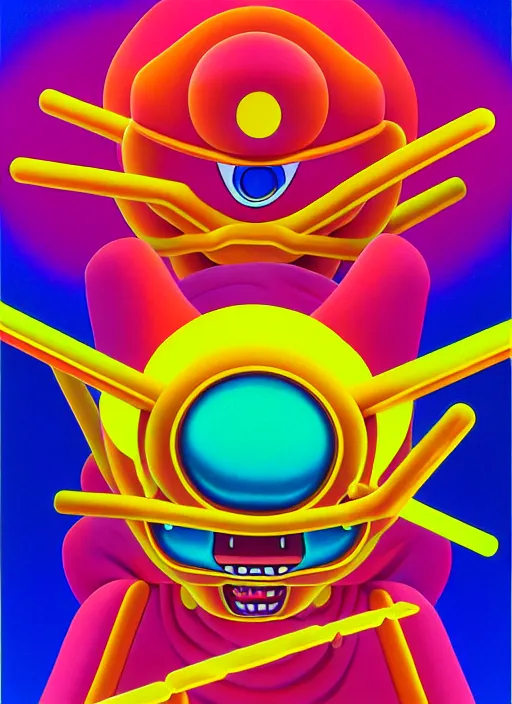 Image similar to yugioh monster by shusei nagaoka, kaws, david rudnick, airbrush on canvas, pastell colours, cell shaded, 8 k