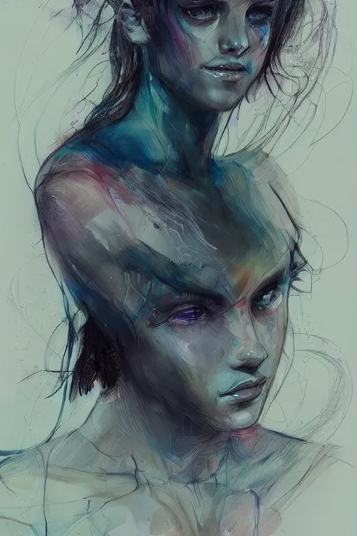 Prompt: samus aran portrait art by agnes cecile, beautiful, soft, smooth