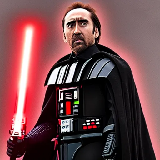 Prompt: nic cage as darth vader in rogue one