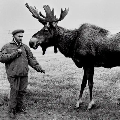 Prompt: Soviet moose domestication experiments