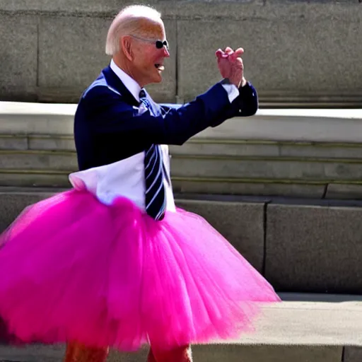 Prompt: joe biden wearing a tutu