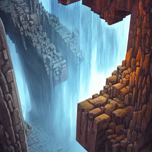 Image similar to geometric chasm, epic scale, high quality, detailed, artstation, intricate