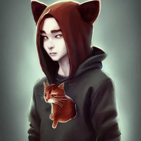 Cat hoodie with hot sale ears and tail