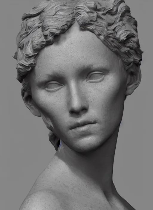 Image similar to 3D resin miniature sculpture by Jean-Baptiste Carpeaux, woman, prefect symmetrical face, academic art, realistic, 8K, Introduction factory photo, Product Introduction Photo, Hyperrealism. Subsurface scattering, raytracing, Octane Render, Zbrush, simple background