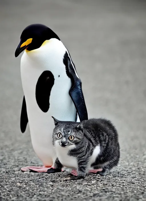 Image similar to a penguin cat hybrid