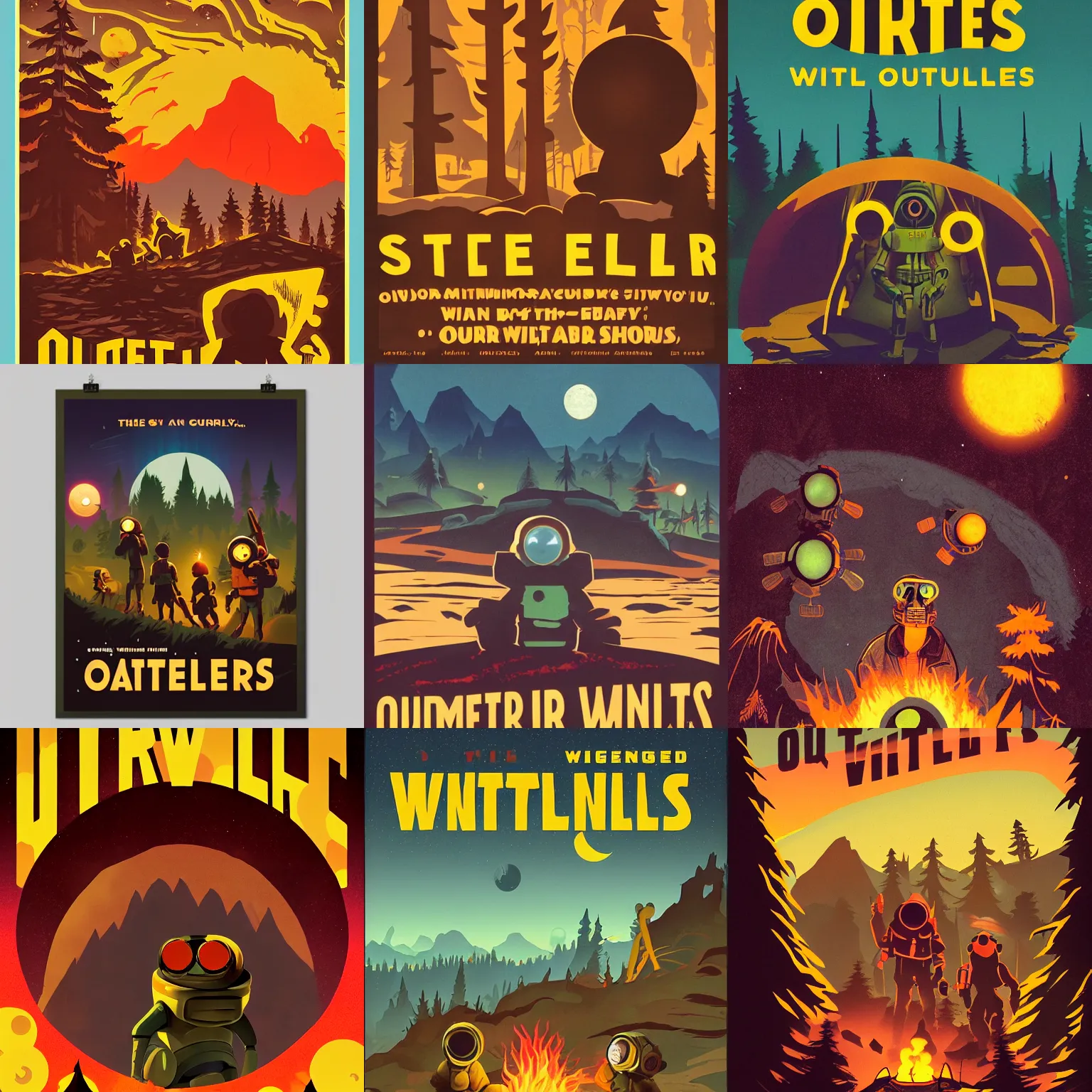 Prompt: outer wilds poster, vintage, retro, propaganda