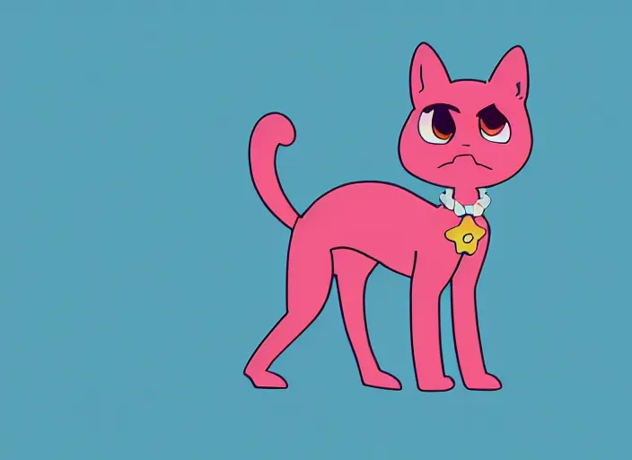 Image similar to character shape design exploration silhouette of littlest pet shop cat, minimalist mixed media layout character portrait from masaaki yuasa ( 1 9 9 7 )