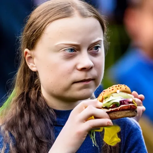 Prompt: greta thunberg is a burger